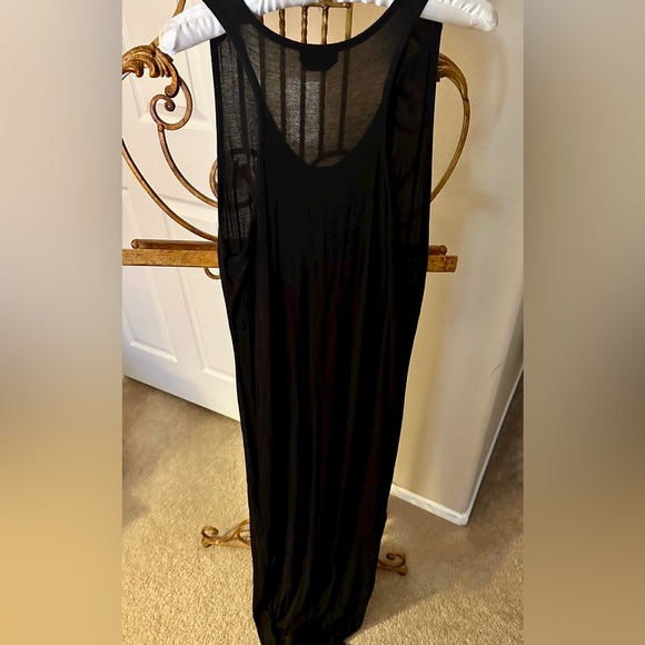 ✨Bebe Black Dress Coverup Beach Maxi Rhinestones Large✨ - Picture 4 of 6